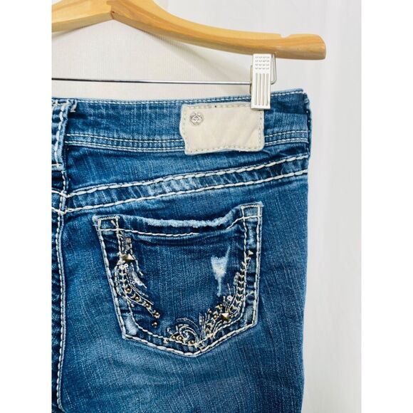 Silver Suki Women’s Jean’s Blue Denim Bootcut Western Glove Works Size 29 X 30 - Picture 6 of 10